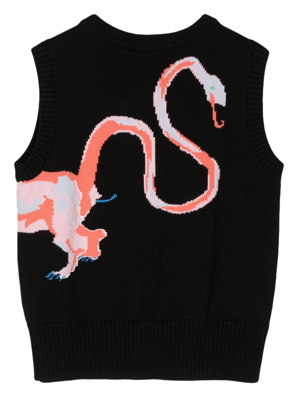 Shop Charles Jeffrey Loverboy Intarsia-knit Vest In Schwarz