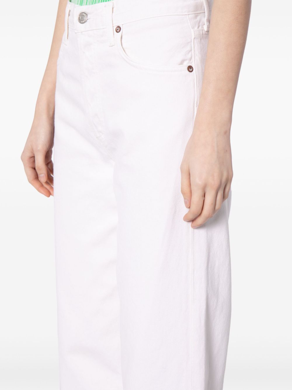 Shop Agolde Ren Wide-leg Jeans In White