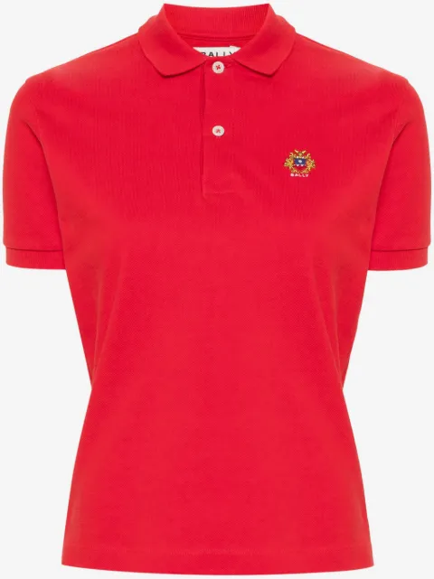 Bally pikétröja med broderad logotyp