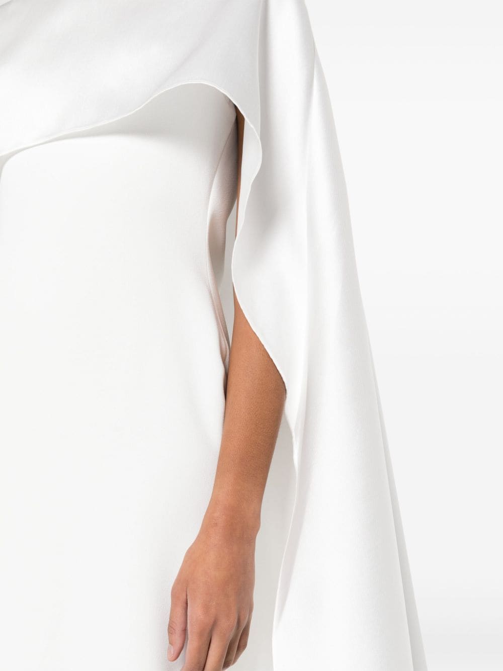 Shop Solace London Cape-layer Maxi Dress In White