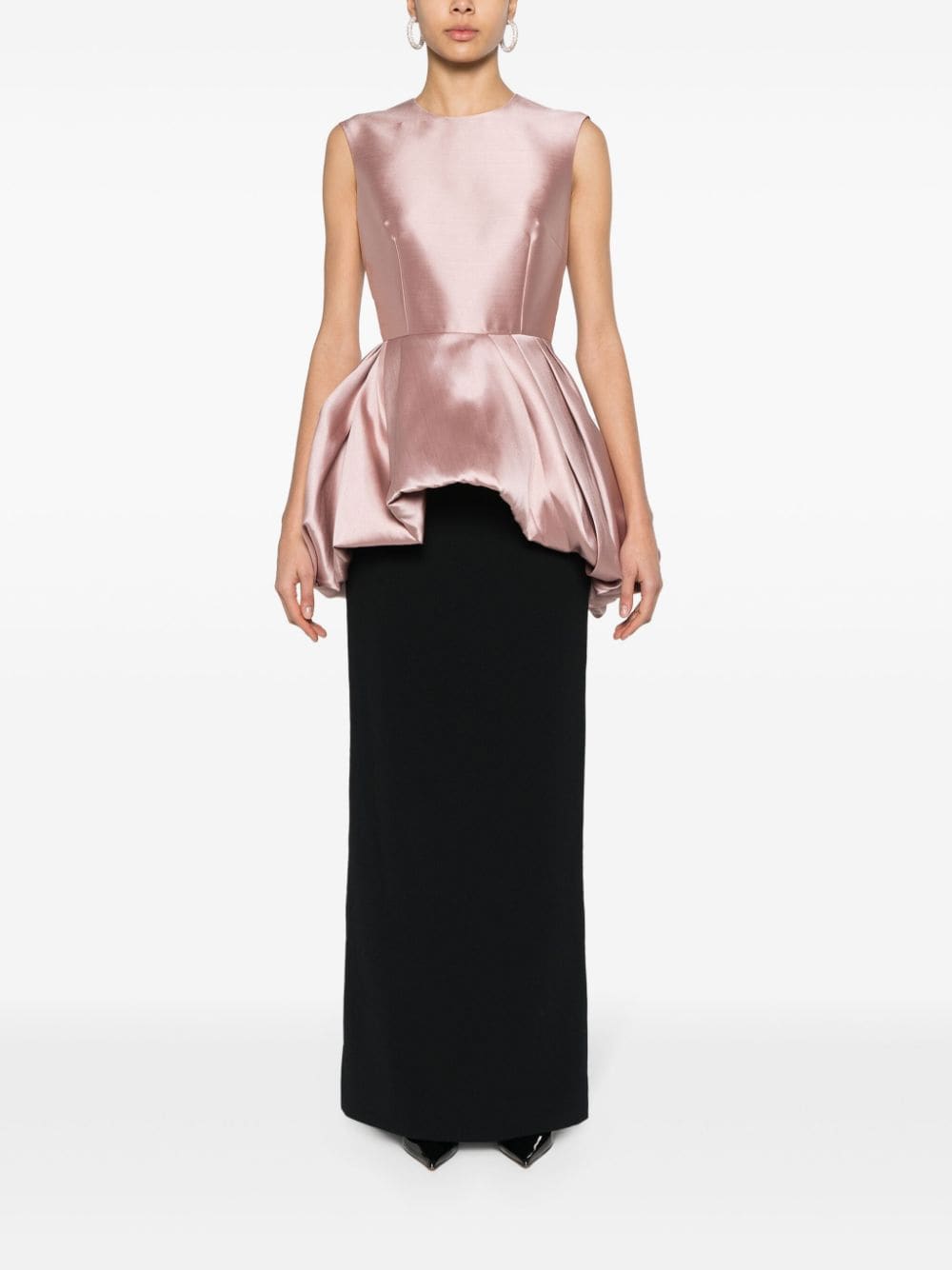 Shop Solace London Emi Peplum-detail Dress In Pink