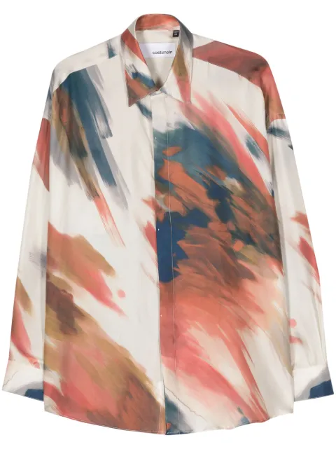 Costumein brush-stroke silk shirt