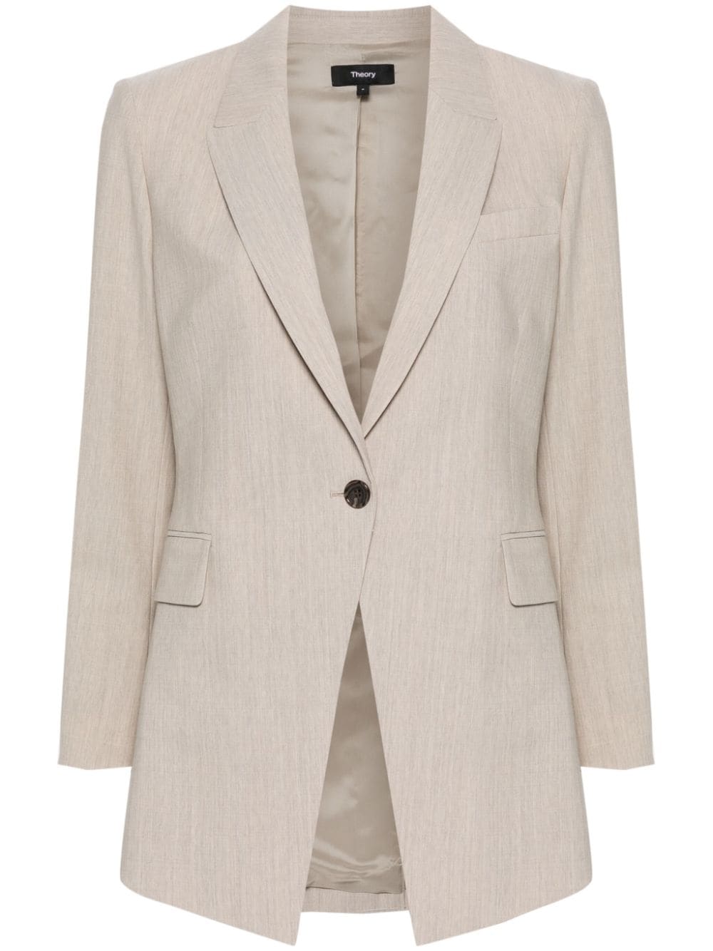 Shop Theory Etiennette Single-breasted Blazer In Neutrals