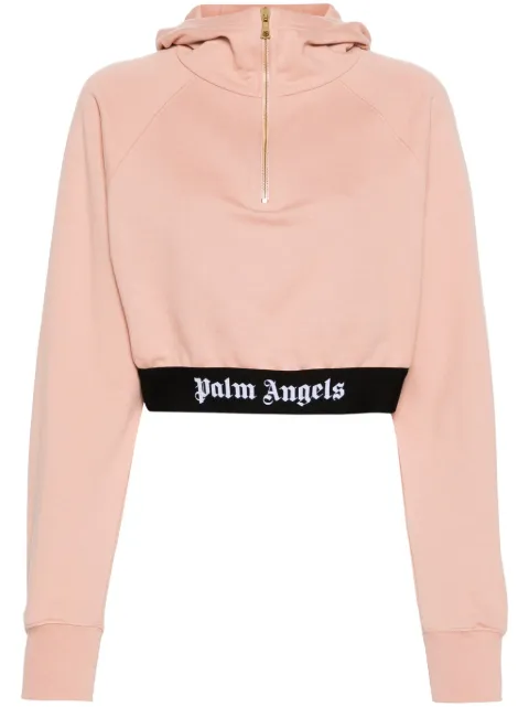 Palm Angels sudadera corta con banda del logo