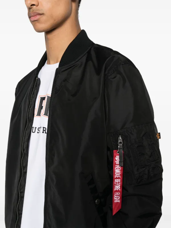 Alpha Industries Jaqueta Bomber Com Zíper | Preto | FARFETCH BR