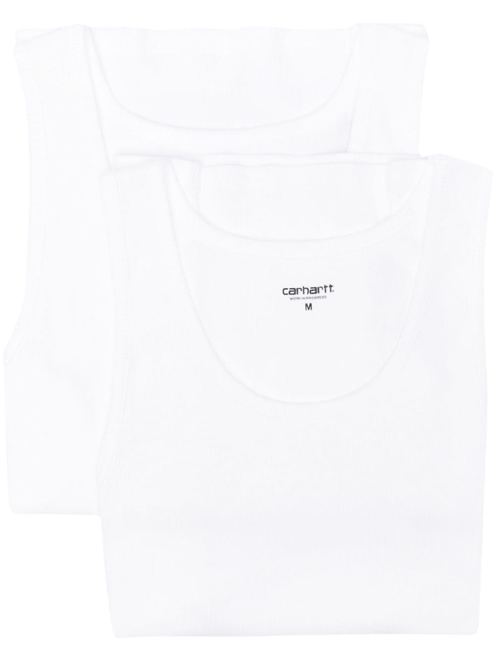 Carhartt Fine-ribbed Tank Top (pack Of Two) In White