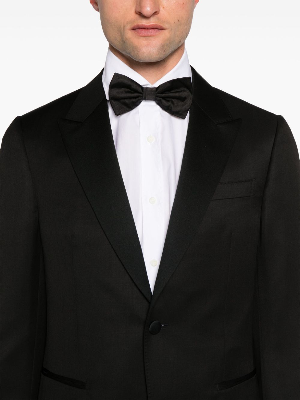 Shop Zegna Peak-lapels Single-breasted Suit In Black