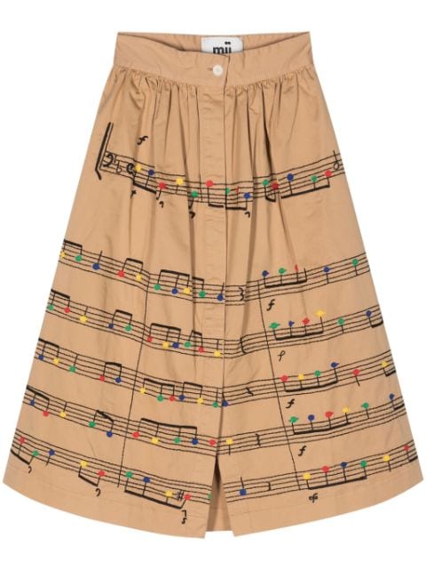 mii Vivaldi embroidered A-line skirt