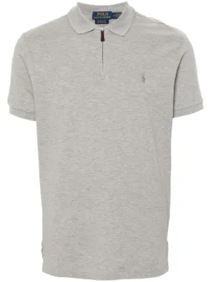 Polo Ralph Lauren Embroidered Logo Polo Shirt | Grey | FARFETCH