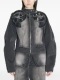 Fidan Novruzova rosette-appliqué zip-front jacket - Grey