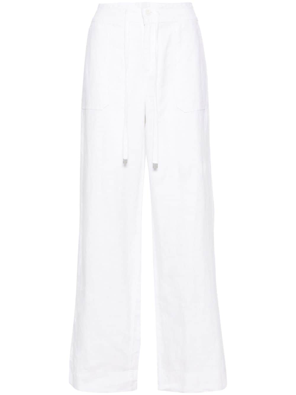 Lauren Ralph Lauren Drawstring-waist Linen Trousers In White