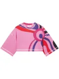 PUCCI Marmo-print cotton crop top - Pink