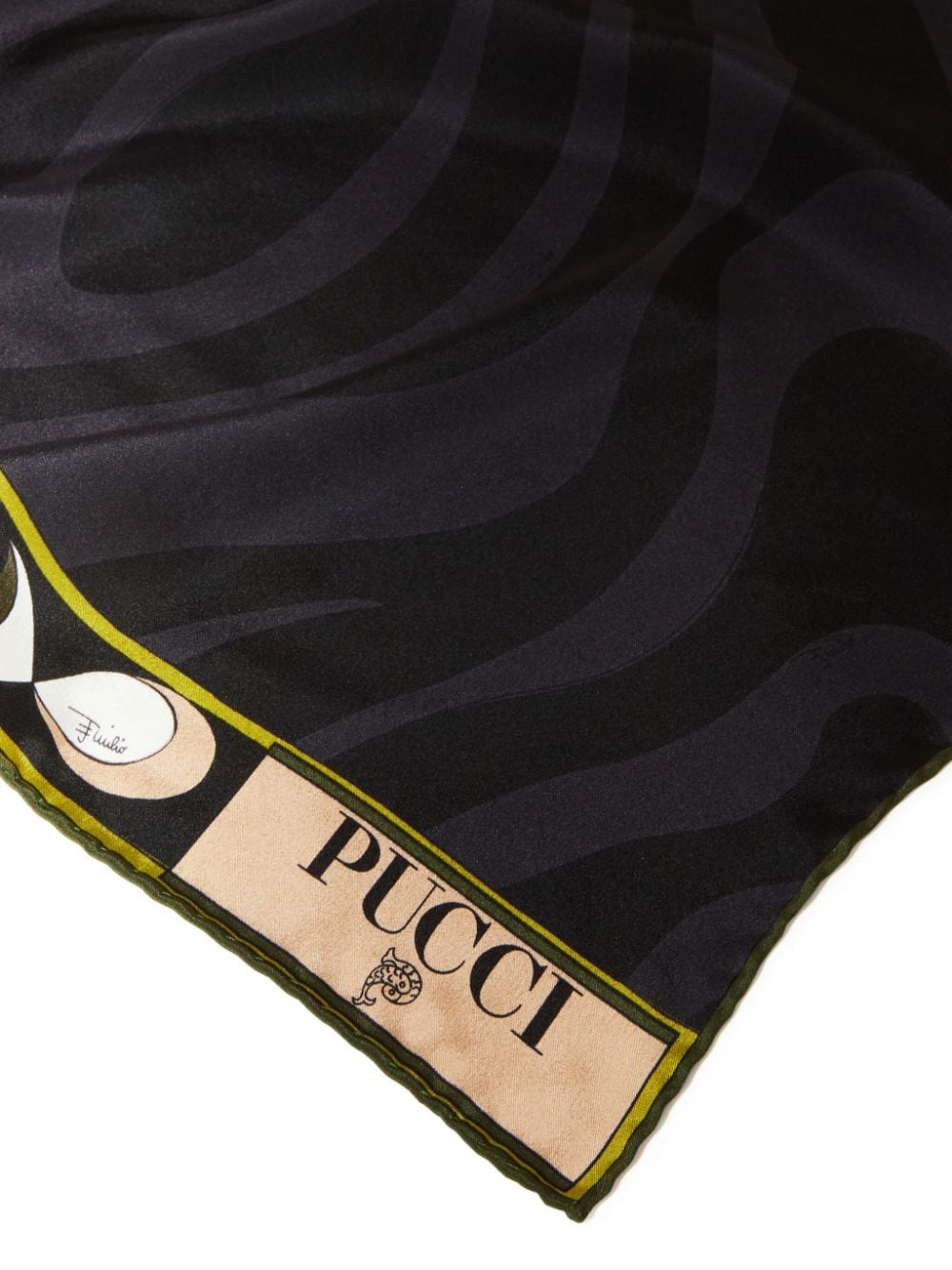 Shop Pucci Marmo-print Silk Scarf In Black