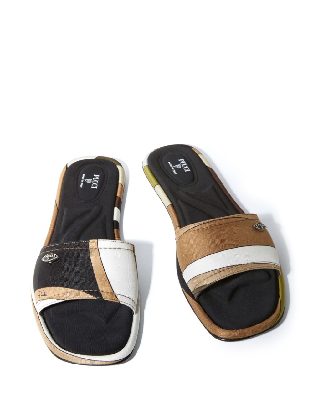 Shop Pucci Yummy Leather Sandals In Neutrals
