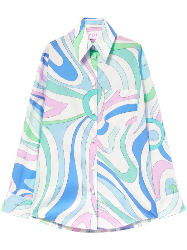 極美品 PUCCI 24-25AW festa print shirt Festa-Print Silk-Twill Shirt – PUCCI Online Store