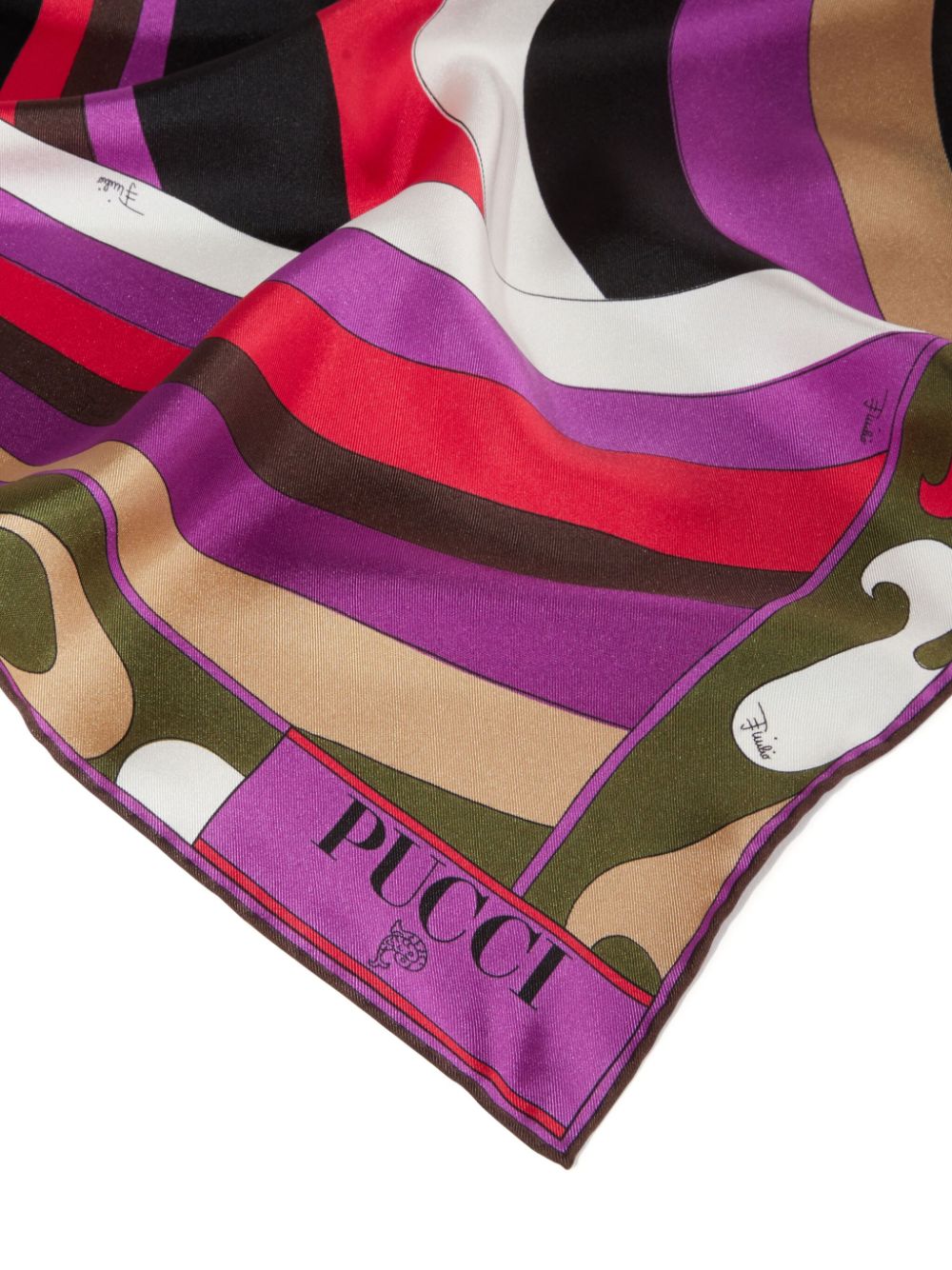 Image 2 of PUCCI Iride and Marmo-print silk scarf