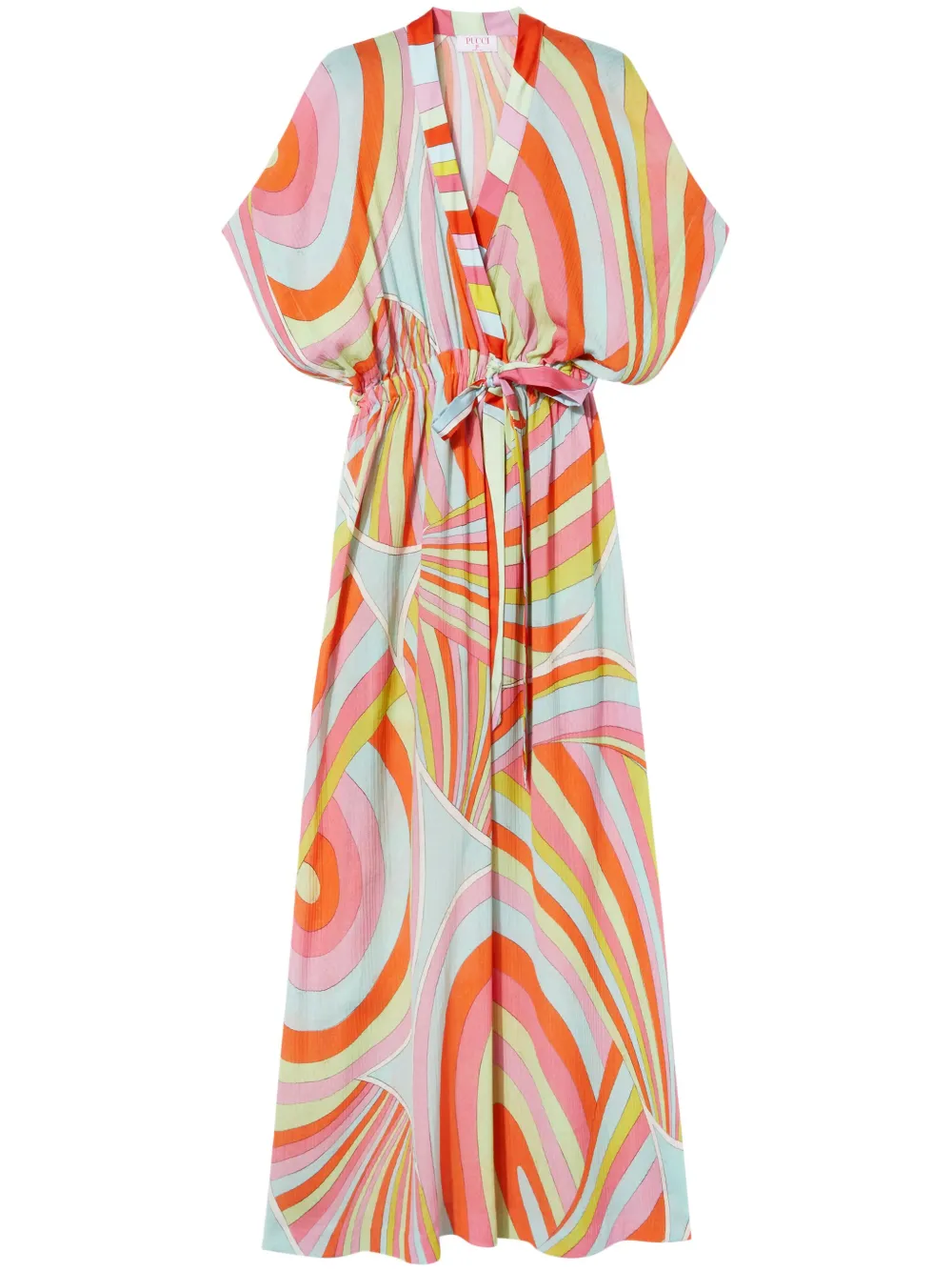 PUCCI Iride Print Cotton Kaftan Dress | Blue | FARFETCH