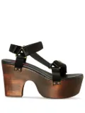 PUCCI 90mm Crush logo-plaque wedge sandals - Black