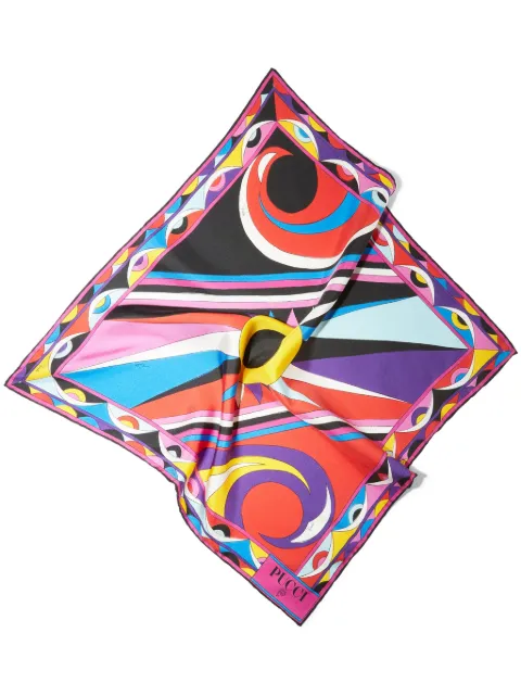 PUCCI Lenço de seda com estampa Cigni