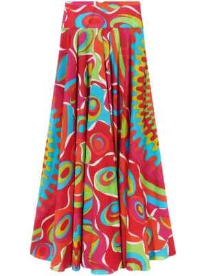 Emilio Pucci プッチ Aライン キルト 花柄 スカート IT40