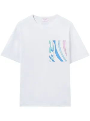 エミリオプッチEMILIO PUCCI フロントプッチ柄切替VネックT
