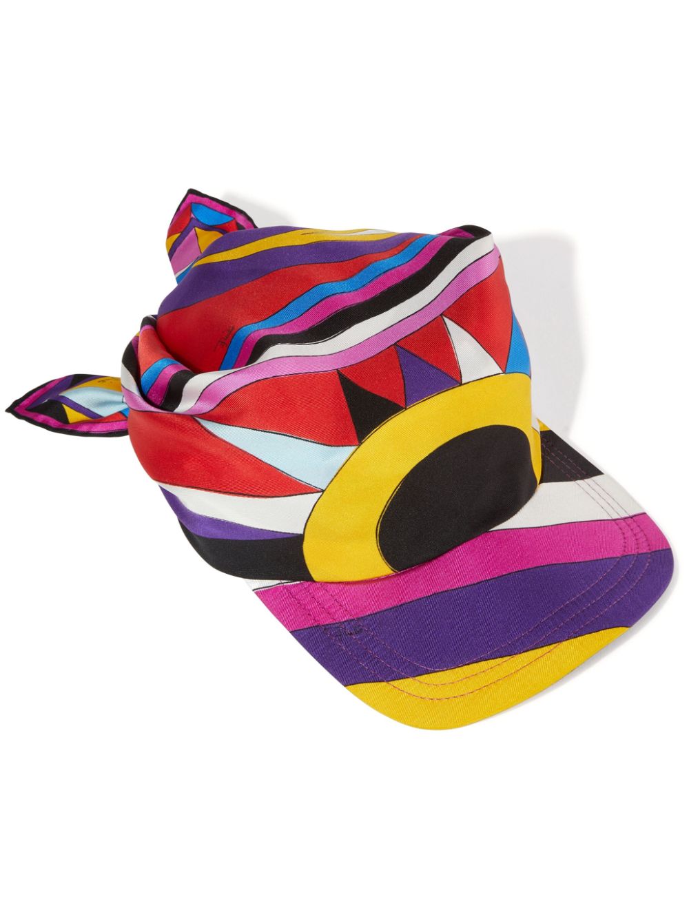 Pucci Abstract-pattern Silk Visor Hat In Pink