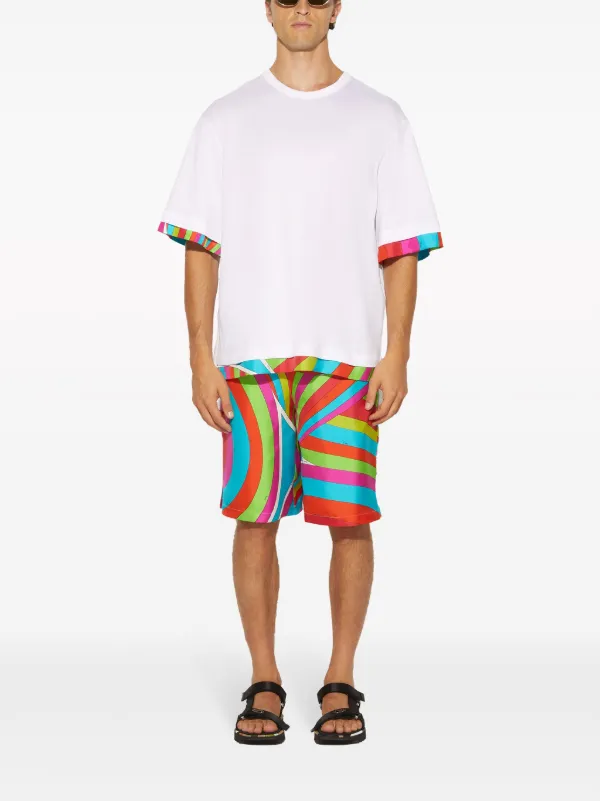 Emilio Pucci☆Irideプリント タイディテール T シャツ♪送料込 PUCCI Iride プリント Tシャツ | ホワイト | FARFETCH JP
