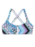 PUCCI Vivara-print zip-up bikini top - Blue