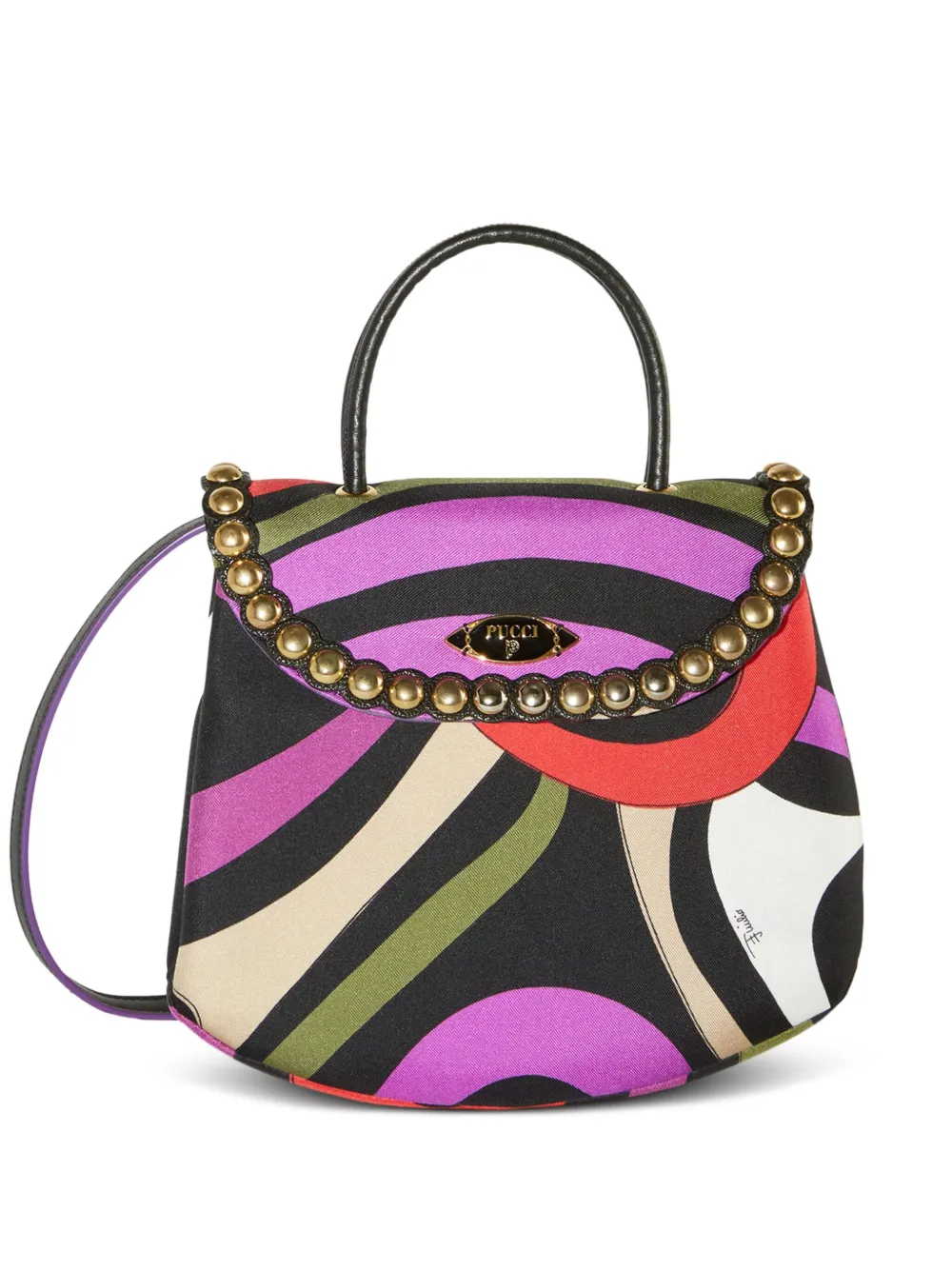 Pucci Sparkles Shoulder Bag In Black
