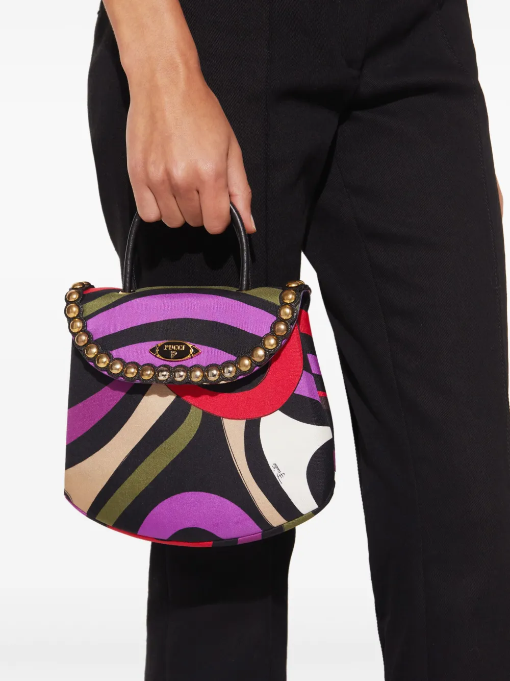 Pucci Sparkles Shoulder Bag In Black