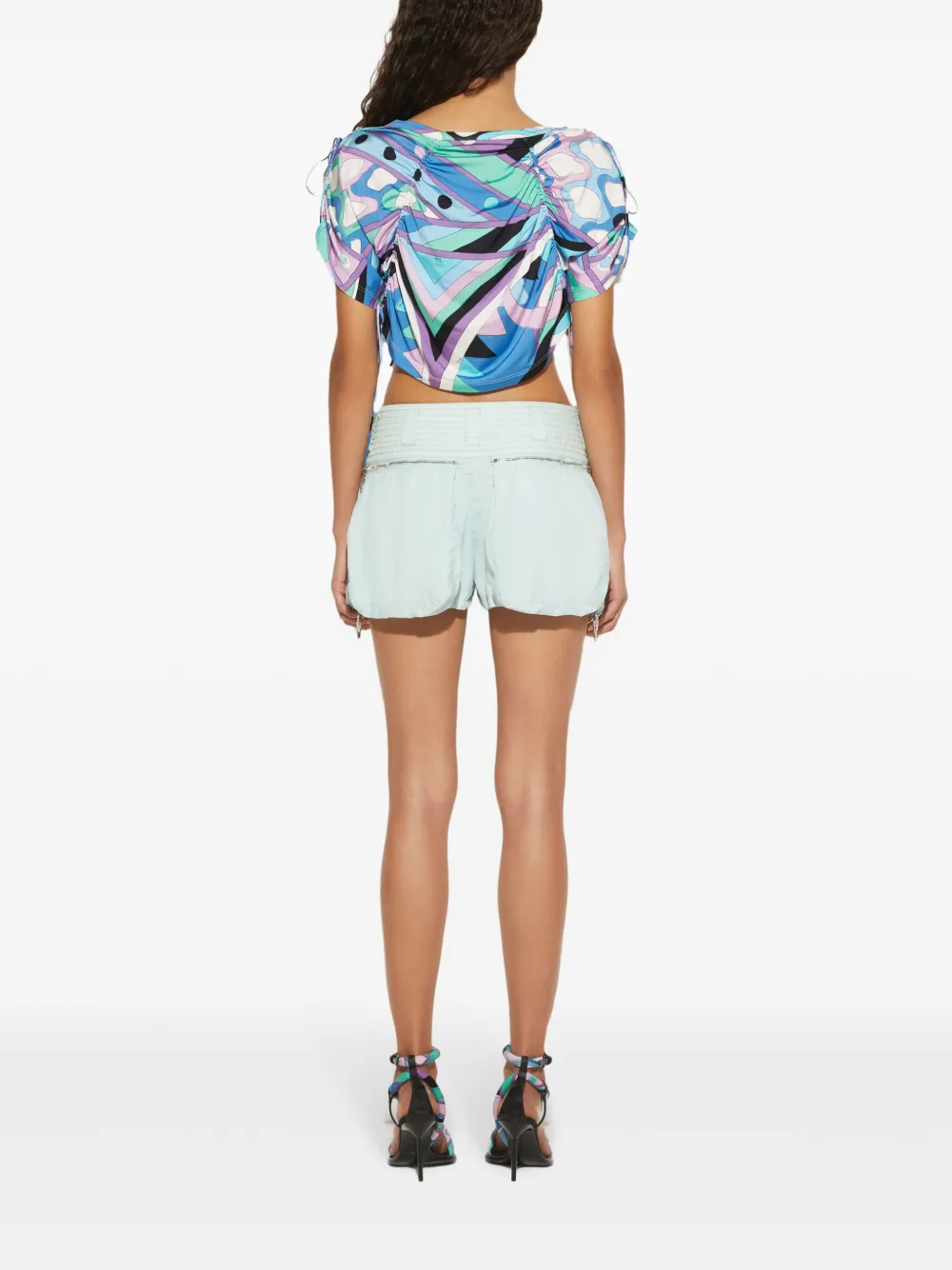 Pucci Toile Cargo Shorts In Blue