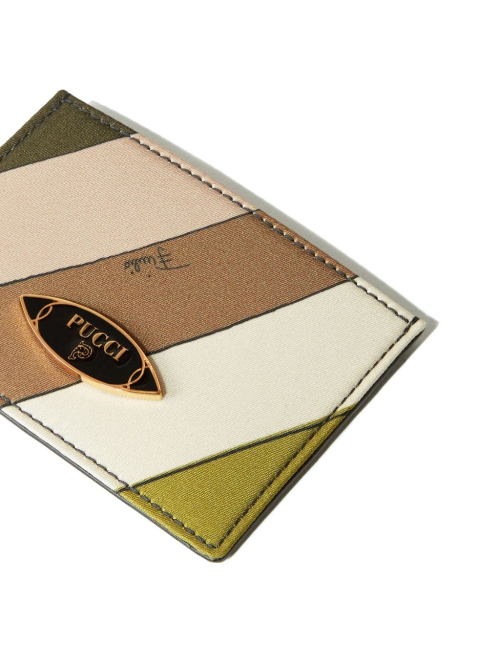 Shop Pucci Iride-print Card Holder In Green