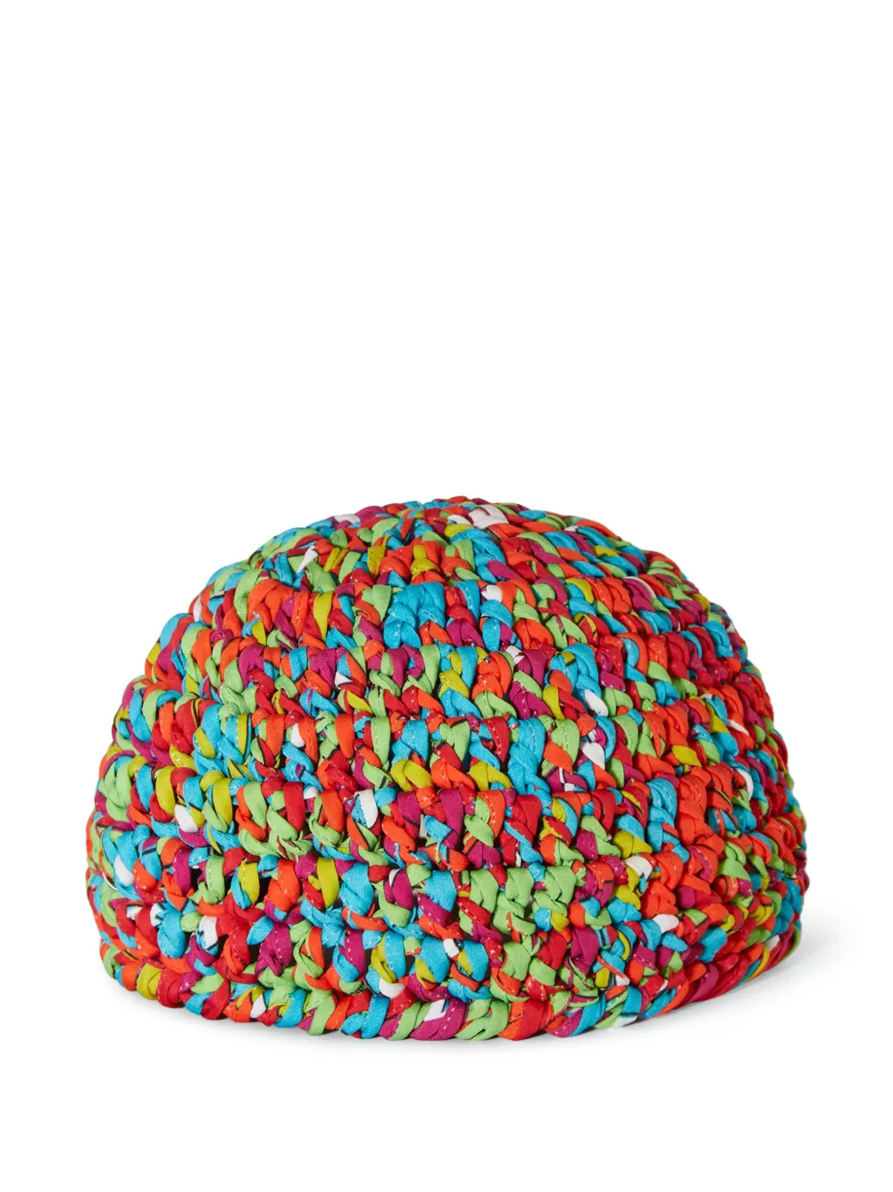 Pucci Iride-pattern Crochet-knit Beanie In Green