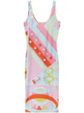 PUCCI Vivara-print scoop-neck midi dress - Blue
