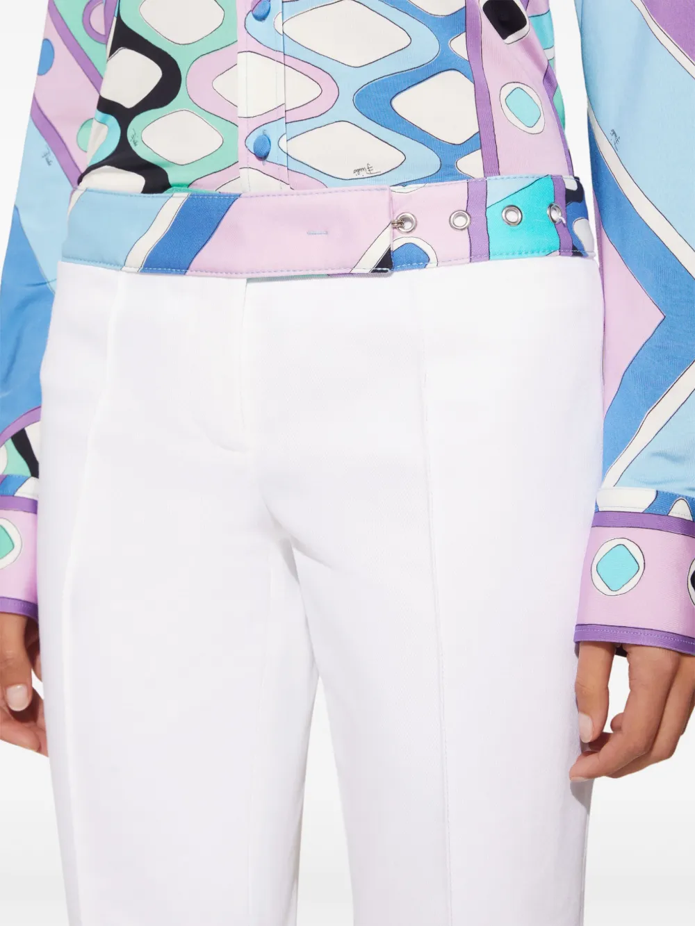 PUCCI Broek met Vivara-print Wit