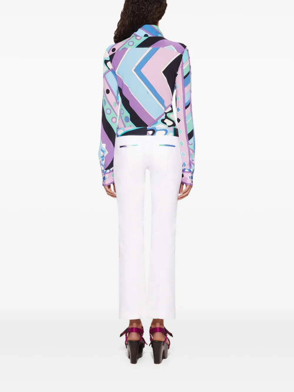 PUCCI Broek met Vivara-print Wit