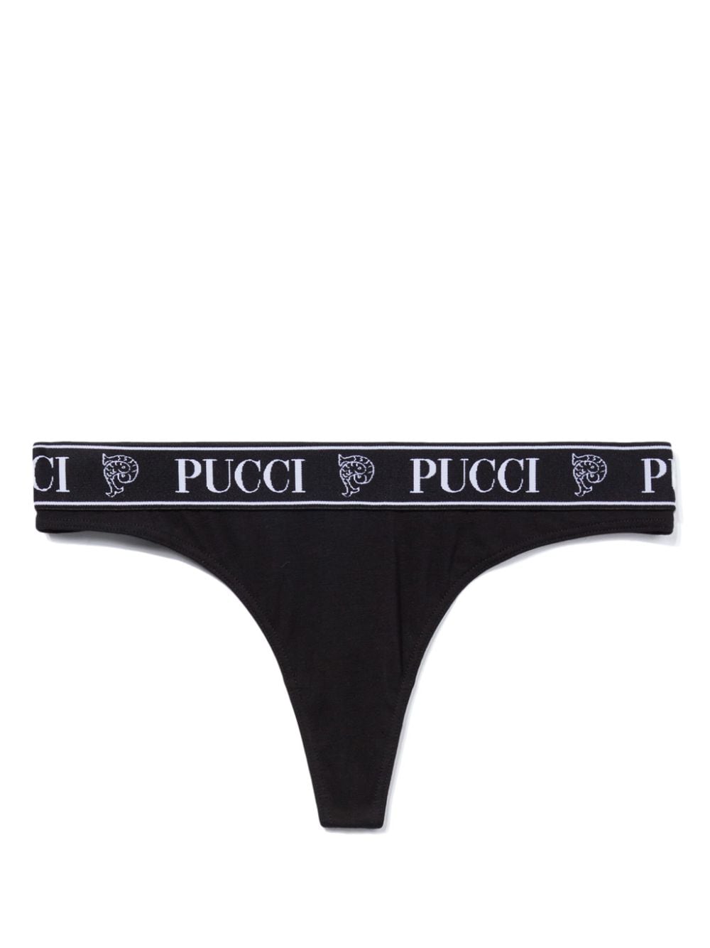 Shop Pucci Logo-print Cotton Thong (set Of Three) In Blue