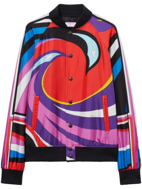 PUCCI Cigni-print silk-twill bomber jacket