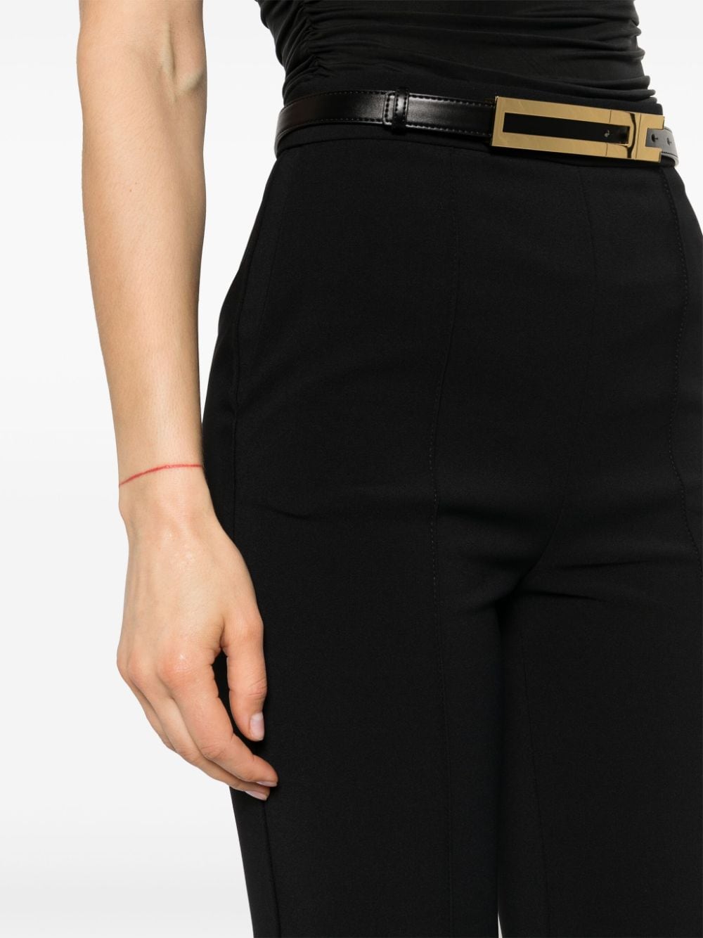 Shop Elisabetta Franchi Detachable-belt Flared Trousers In Black