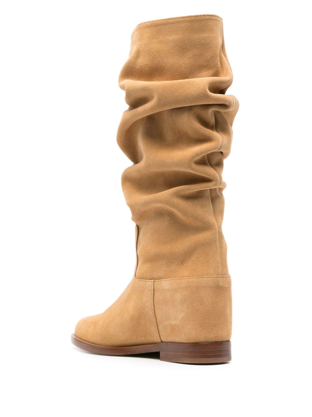 Shop Via Roma 15 Calf-length Suede Boots In Brown