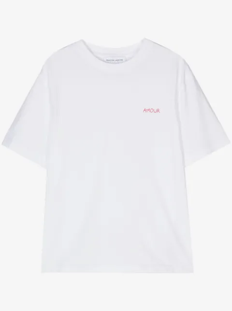 Maison Labiche slogan-embroidered cotton T-shirt