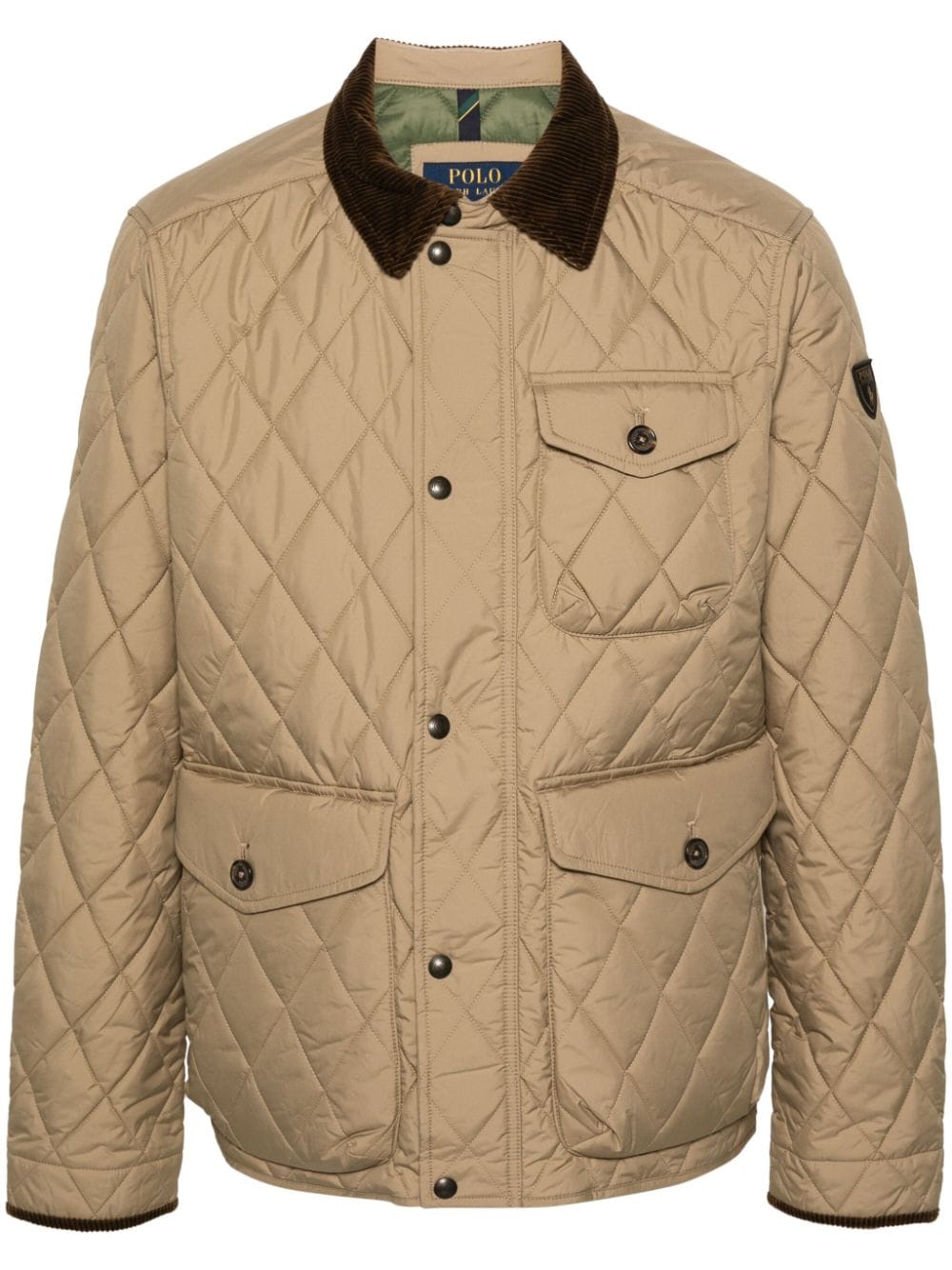 logo-appliqué quilted jacket