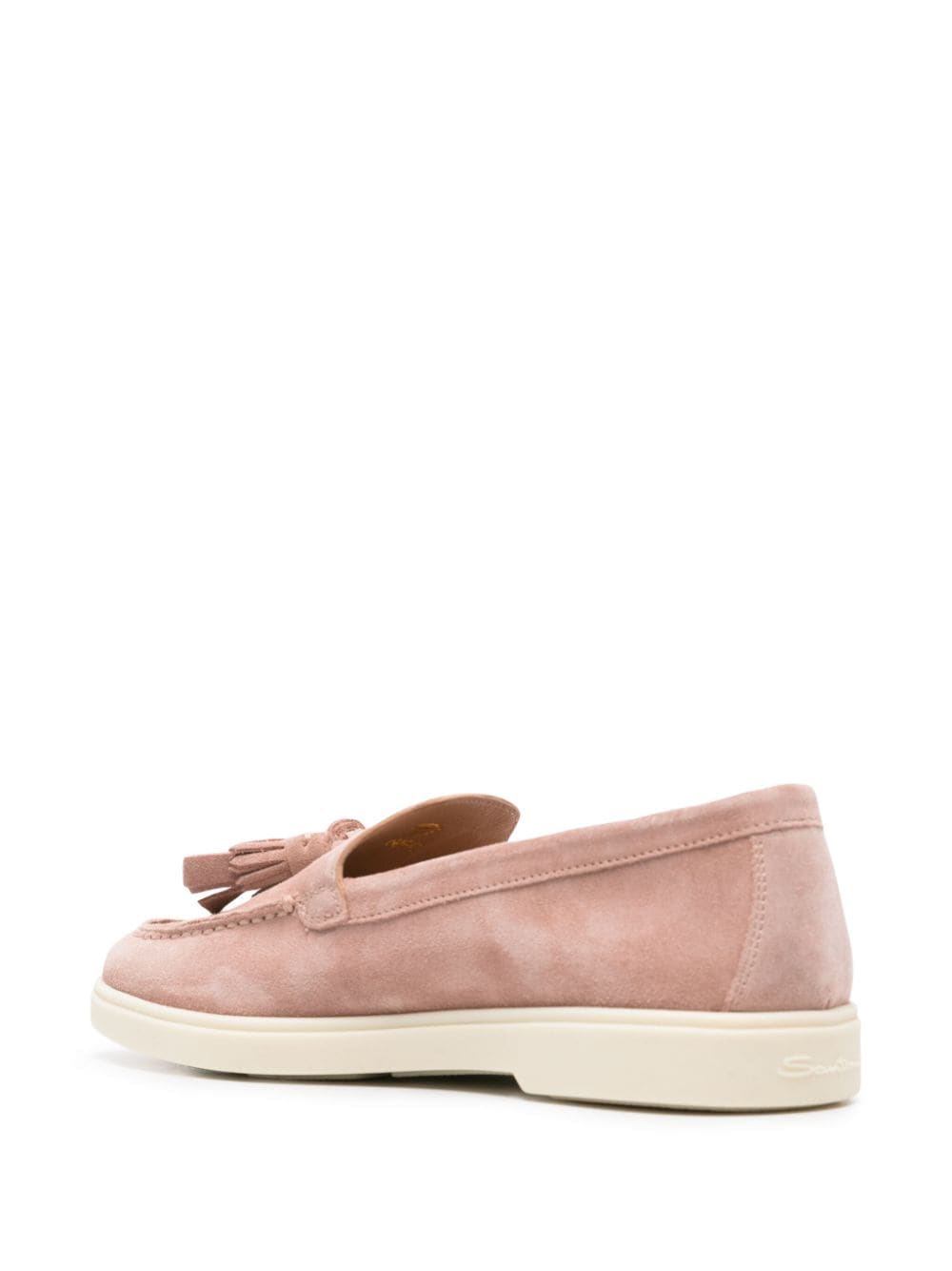 Shop Santoni Tassel-detail Suede Loafers In Pink