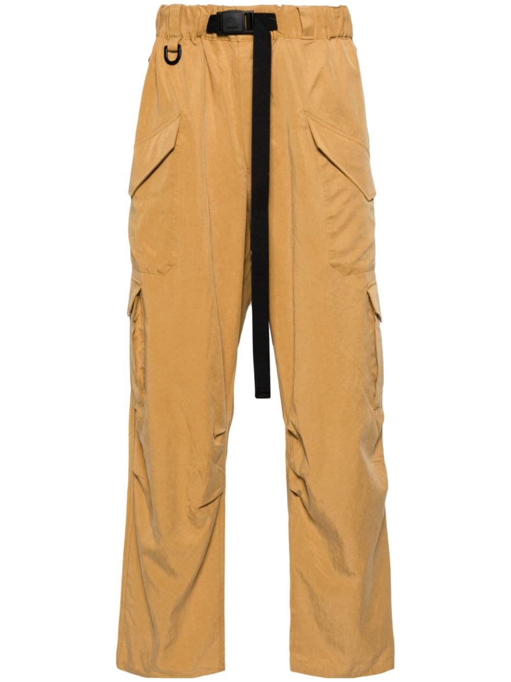 Shop Y-3 Wash Tw Wide-leg Trousers In Brown