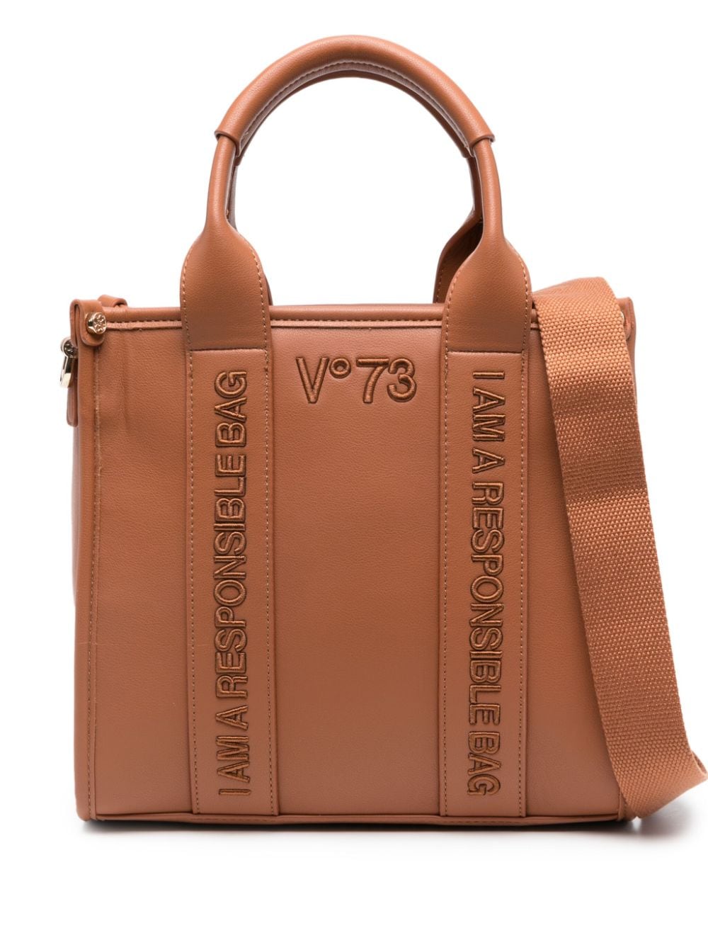 Shop V73 Small Shopping Echo 73 Tote Bag In Brown