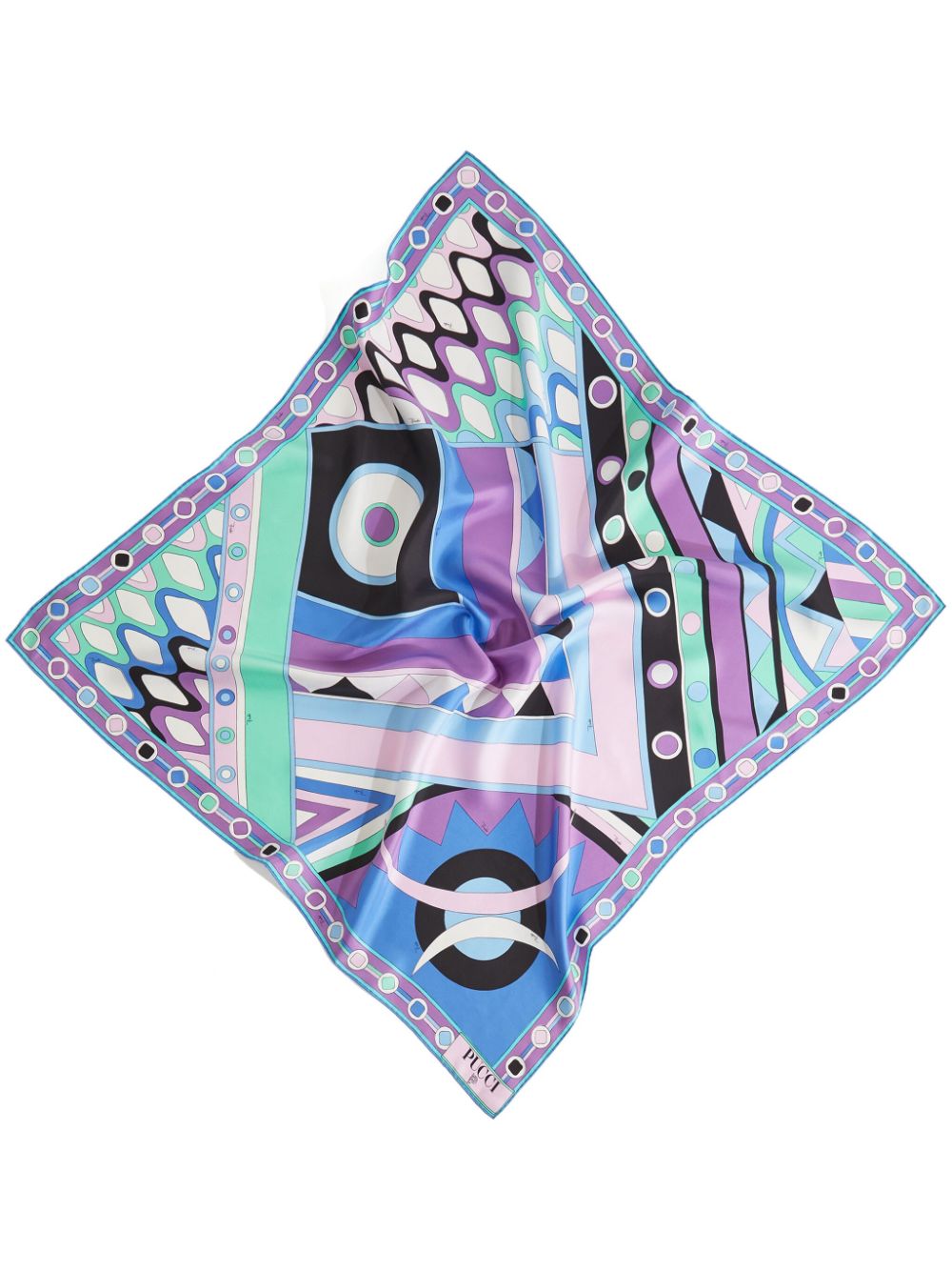 PUCCI Zijde-twill sjaal met print Blauw