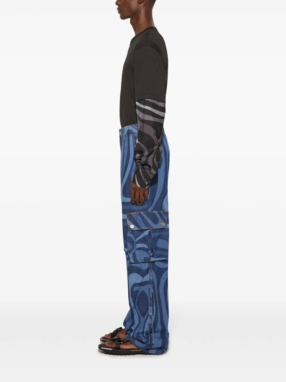 PUCCI Jeans met print Blauw