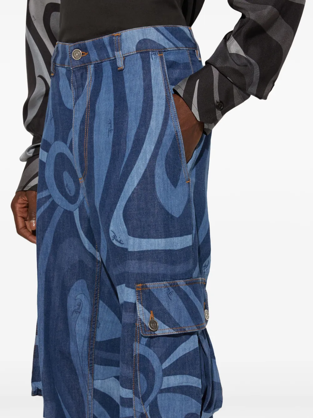 PUCCI Jeans met print Blauw