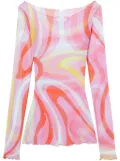 PUCCI Marmo-print boat-neck top - Pink