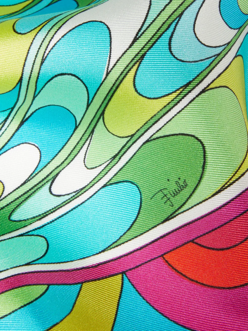 Pucci Onde-print Silk Scarf In Blue
